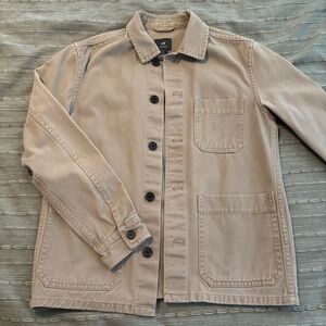 H&M Regular Fit Chore Jacket Men’s S Tan Button Front Canvas Shirt Jacket